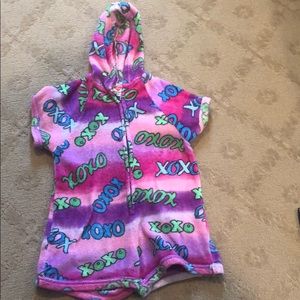 Fuzzy onesie shorts pjs (or robe)
